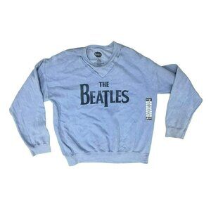 Beatles Blue Cutout Sweatshirt Size Large Hot Topic Oversized Womens New NWT